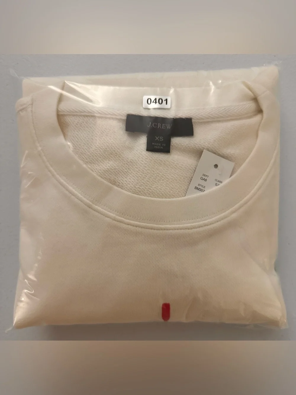 J. Crew Cream Sweatshirt with Green Logo and Pink Graphic size xs